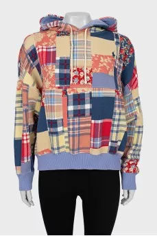 Hoodie with multicolor print