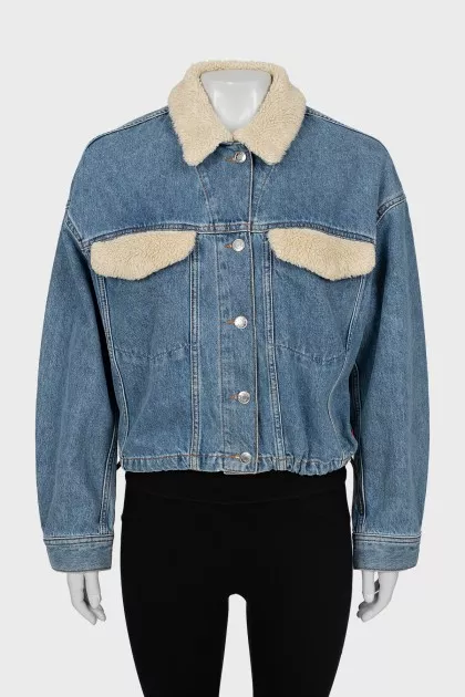 Drawstring denim jacket