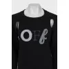 Black jumper with branded embroidery