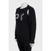 Black jumper with branded embroidery