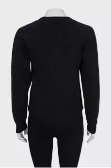 Black jumper with branded embroidery