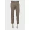 Men's Brown Straight Fit Trousers