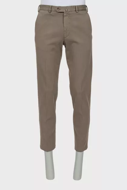 Men's Brown Straight Fit Trousers