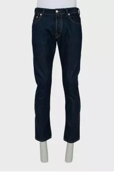 Men's blue jeans with buttons