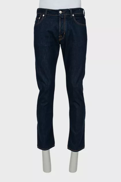 Men's blue jeans with buttons