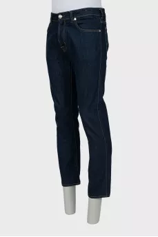 Men's blue jeans with buttons