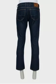 Men's blue jeans with buttons