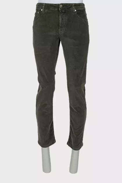 Men's green corduroy trousers