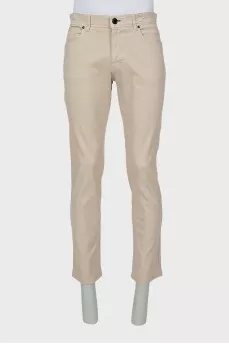 Men's straight-cut trousers in beige