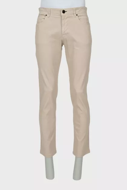 Men's straight-cut trousers in beige