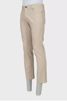 Men's straight-cut trousers in beige