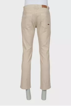 Men's straight-cut trousers in beige