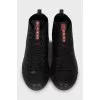 Black leather sneakers