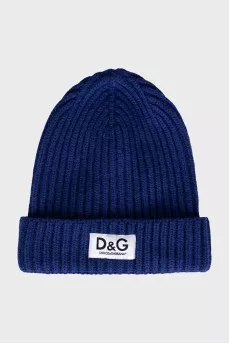Blue woolen hat