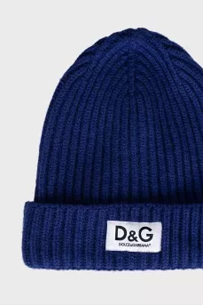 Blue woolen hat