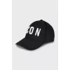 Black cap with branded embroidery