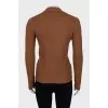 Knitted sweater in brown color