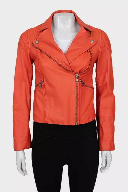 Orange leather jacket