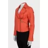 Orange leather jacket