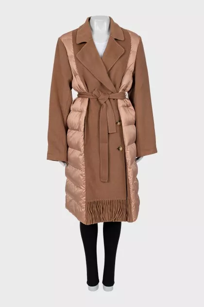 Coat decorated with fringe and tag