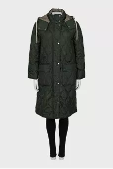 Quilted coat with hood