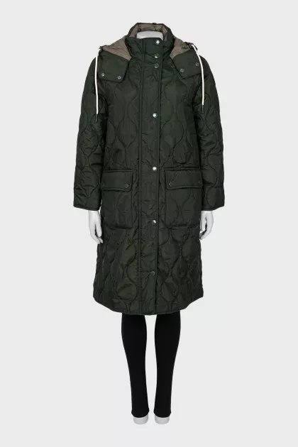 Quilted coat with hood