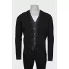 Men's grey wool cardigan