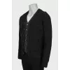 Men's grey wool cardigan