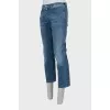 Men's distressed wide leg jeans