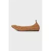 Brown suede ballet flats