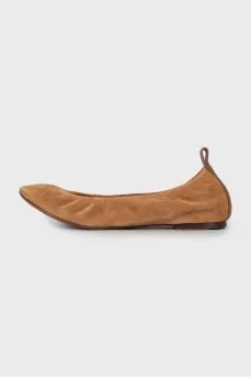 Brown suede ballet flats