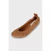 Brown suede ballet flats