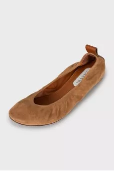 Brown suede ballet flats