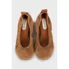 Brown suede ballet flats