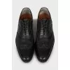Men's black shoes with perforation