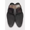 Men's black shoes with perforation