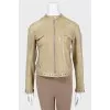 Beige leather jacket