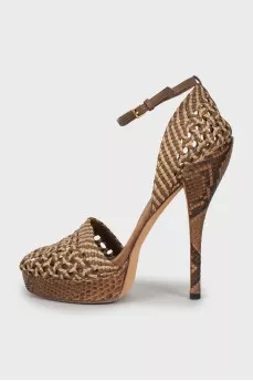 Woven leather sandals