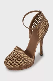 Woven leather sandals