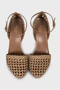 Woven leather sandals