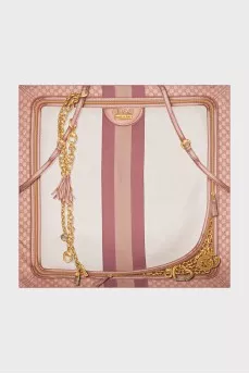 Silk scarf with signature print