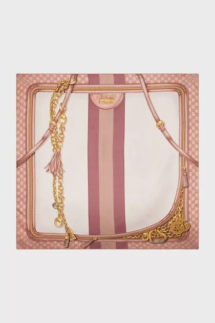 Silk scarf with signature print