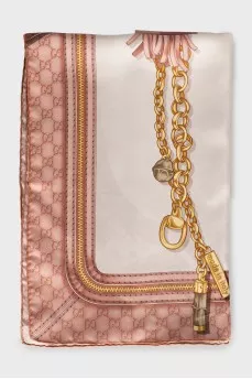 Silk scarf with signature print