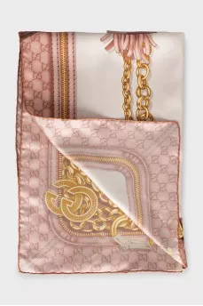 Silk scarf with signature print