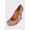 Pink leather shoes