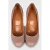 Pink leather shoes