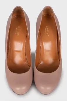 Pink leather shoes