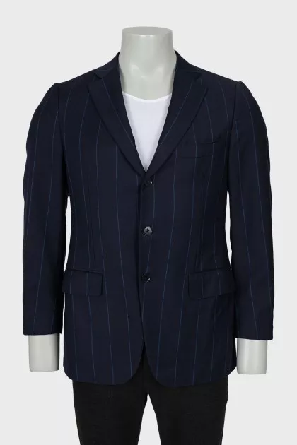 Men's Single Breasted Striped Jacket