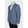 Men's blue checkered wool jacket