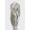 Gold draped fitted dress